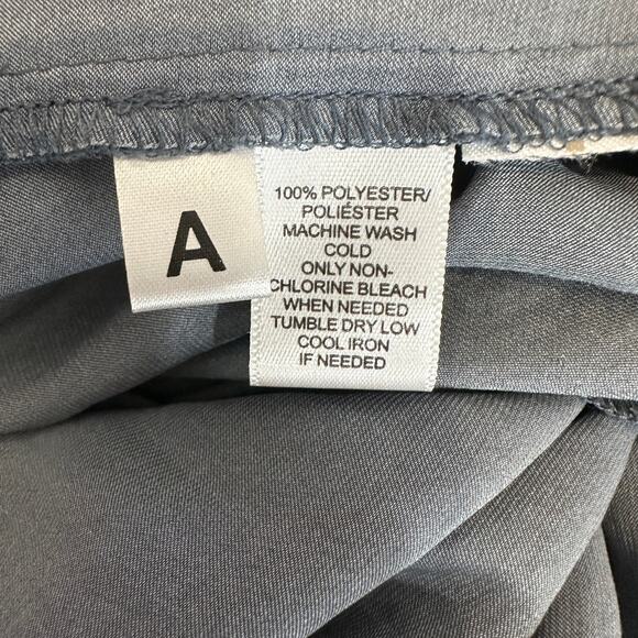 Ann Taylor Loft Midi Dress WMNS S Sleeveless Chiffon Gray Lined Keyhole Ruffled - Picture 6 of 7